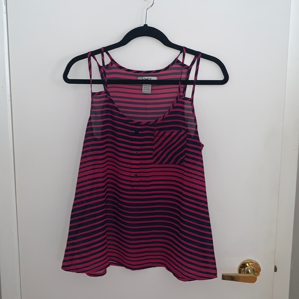 [M]👚PINKY striped tank top